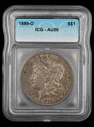 1889 O $1 ICG AU50