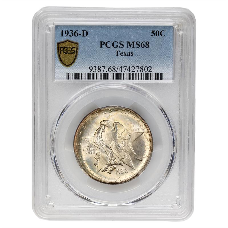 1936-D Texas Commemorative Half Dollar 50c - PCGS MS 68 