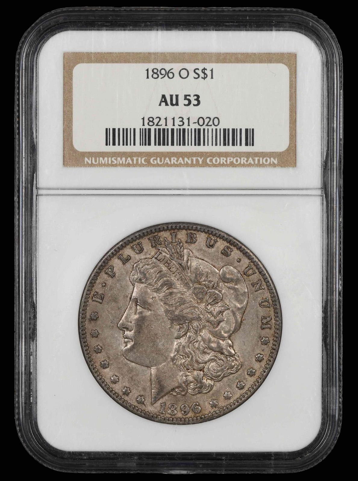 1896 O $1 NGC AU-53