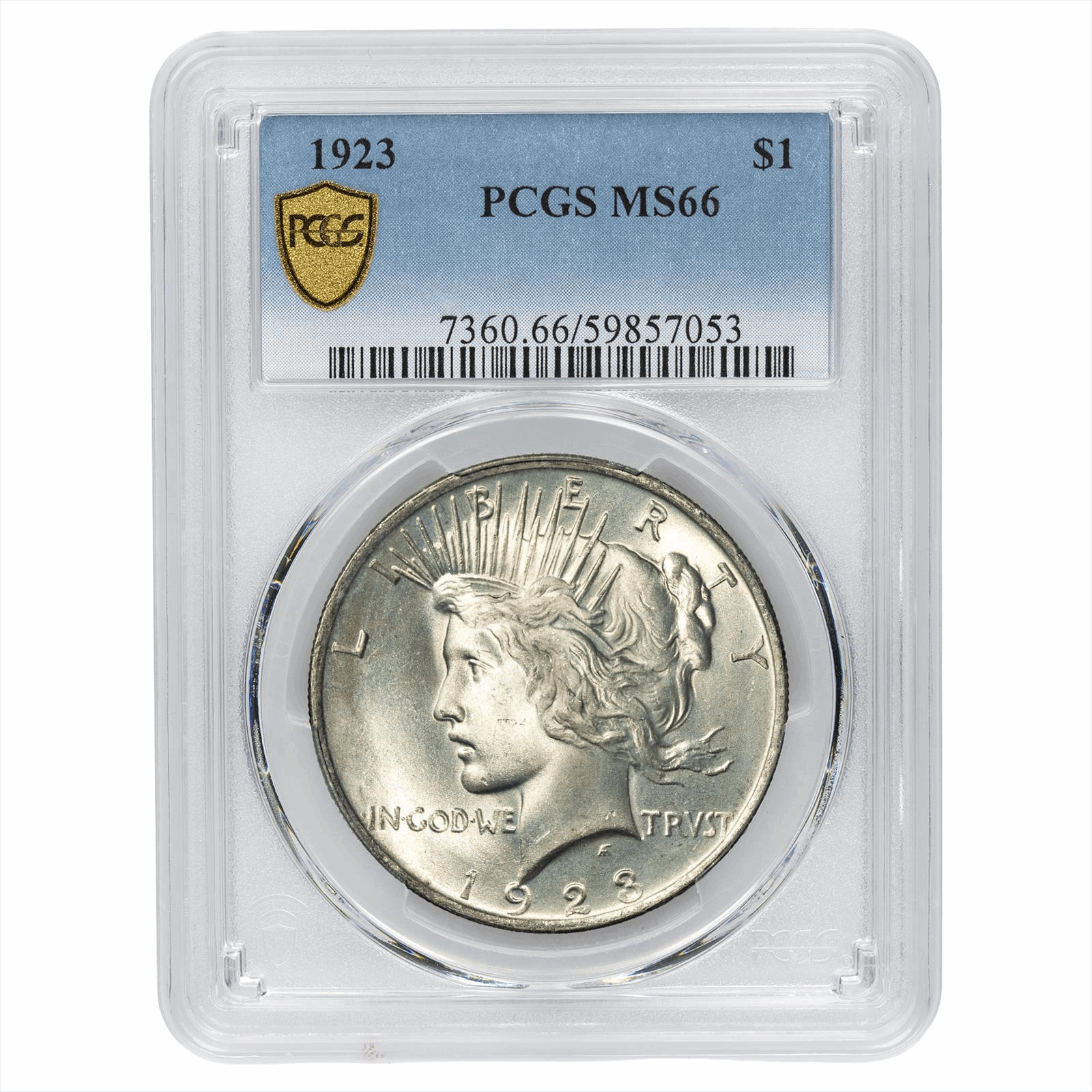 1923 Silver Peace Dollar $1 PCGS MS 66