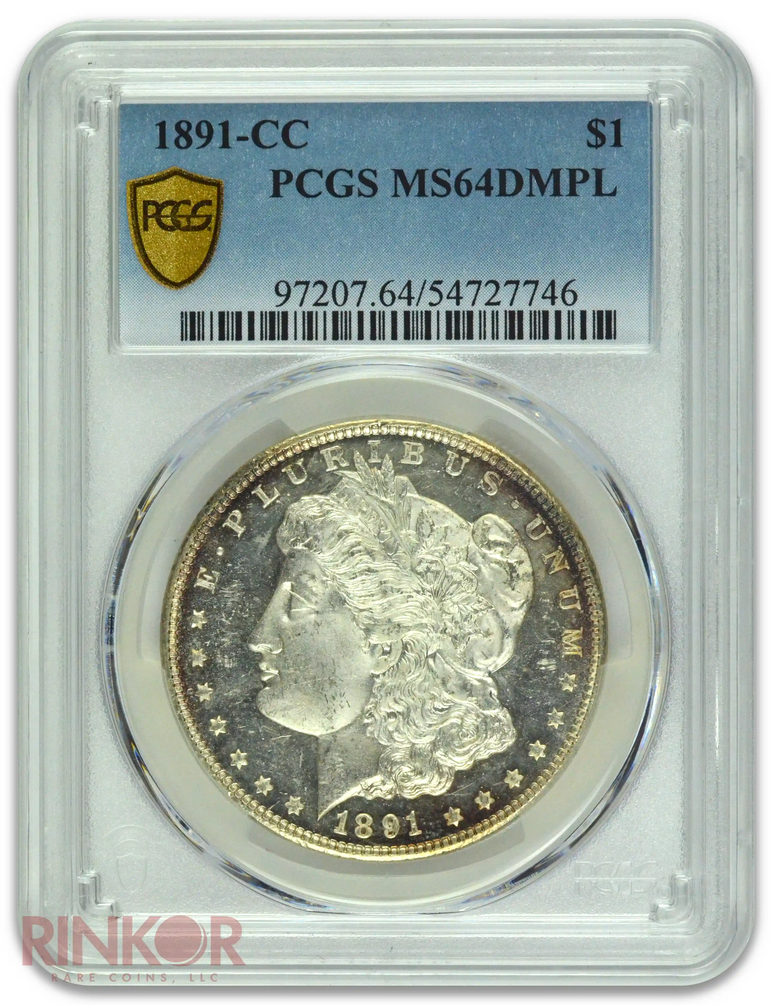 1891-CC $1 Morgan Dollar PCGS MS 64 DMPL