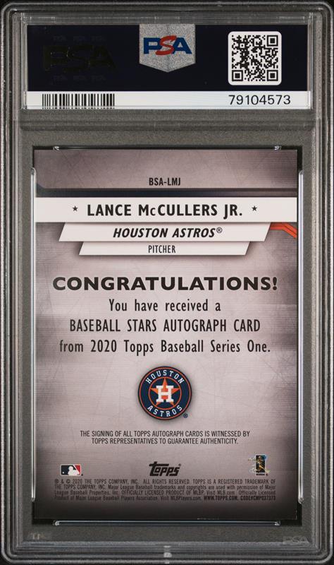 Lance McCullers Jr. player worn jersey patch baseball card