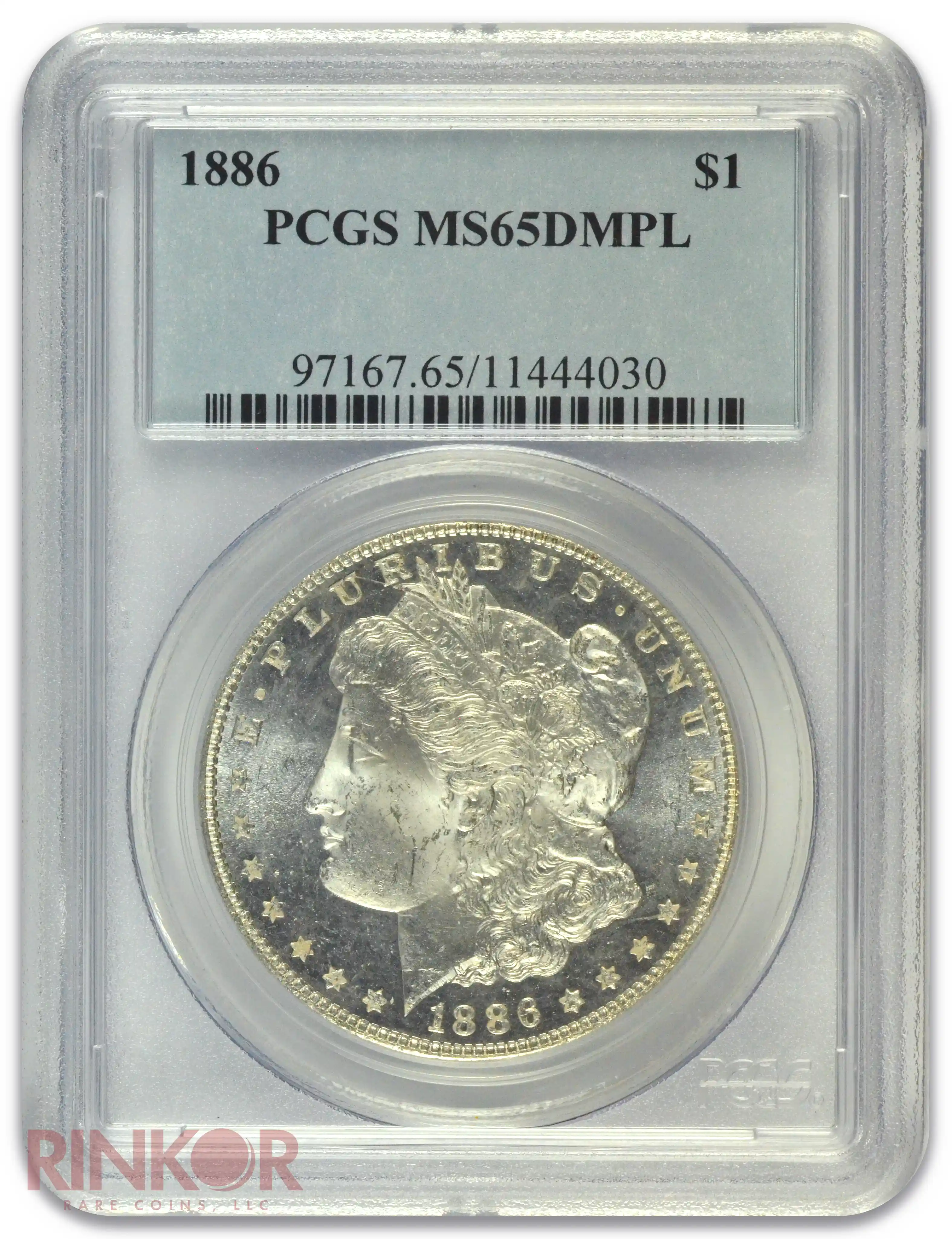 1886 $1 Morgan Dollar PCGS MS 65 DMPL