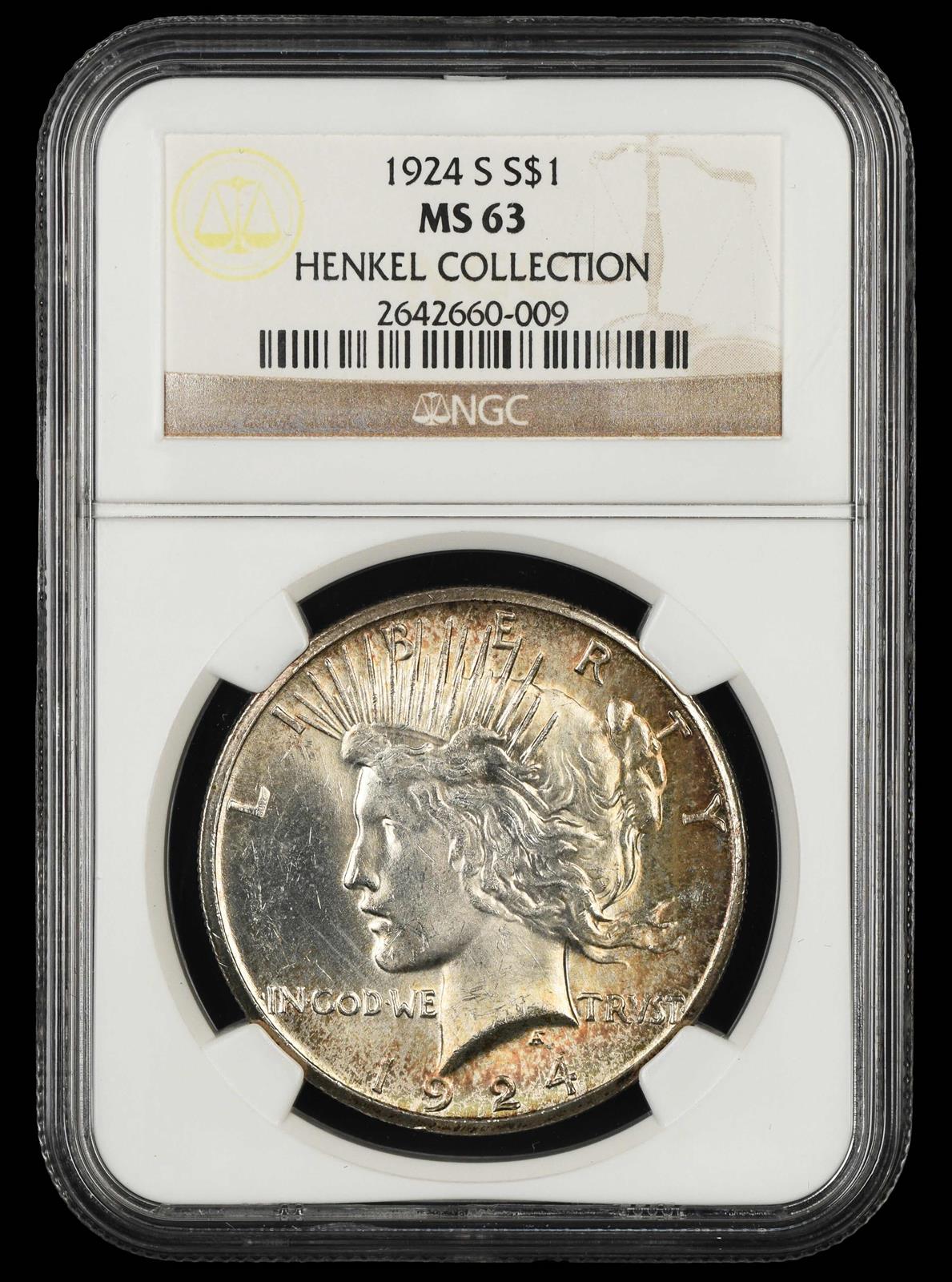 1924 S $1 Henkel Collection NGC MS63