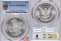 1891-O $1 PCGS MS 63 DMPL