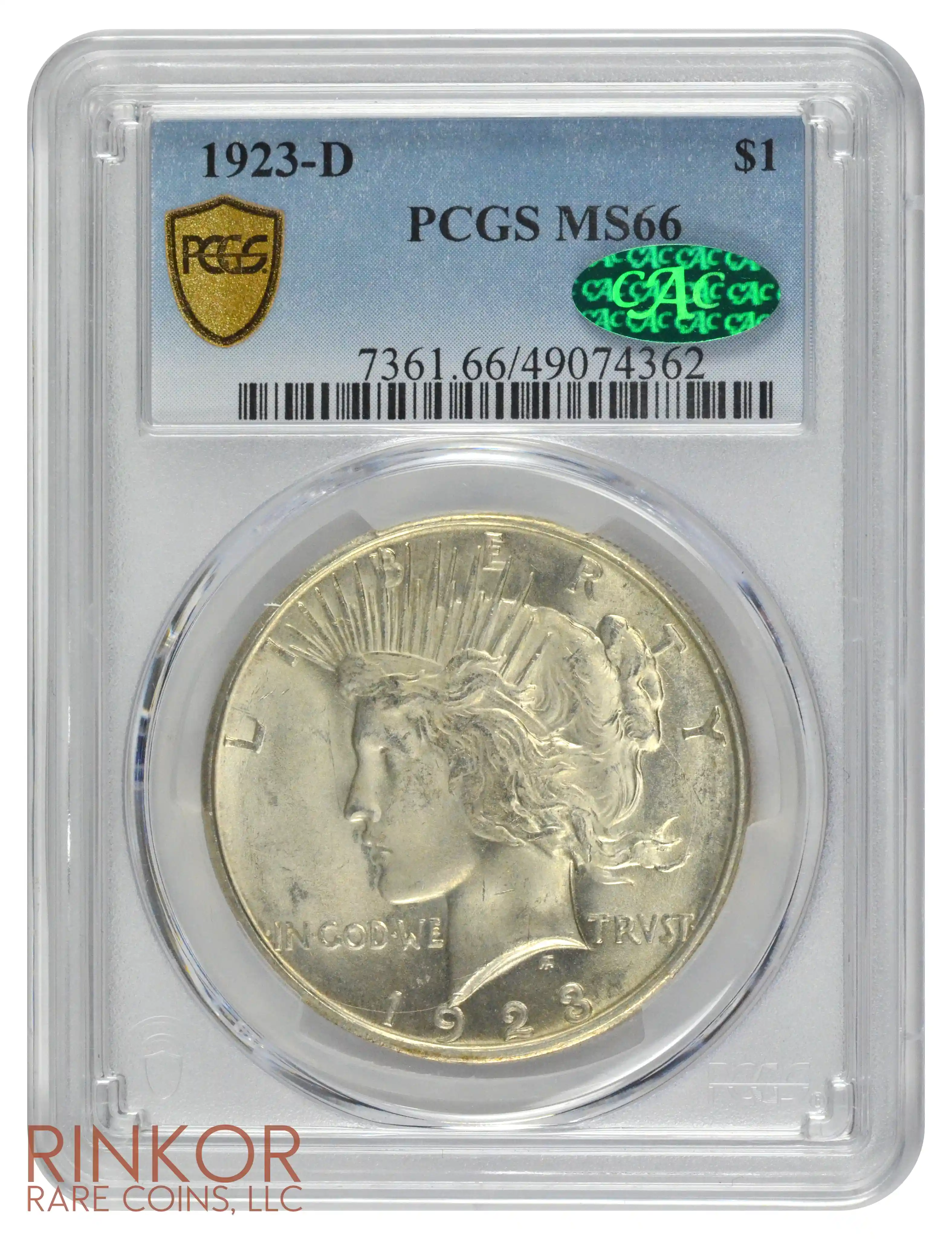 1923-D $1 PCGS MS 66 CAC