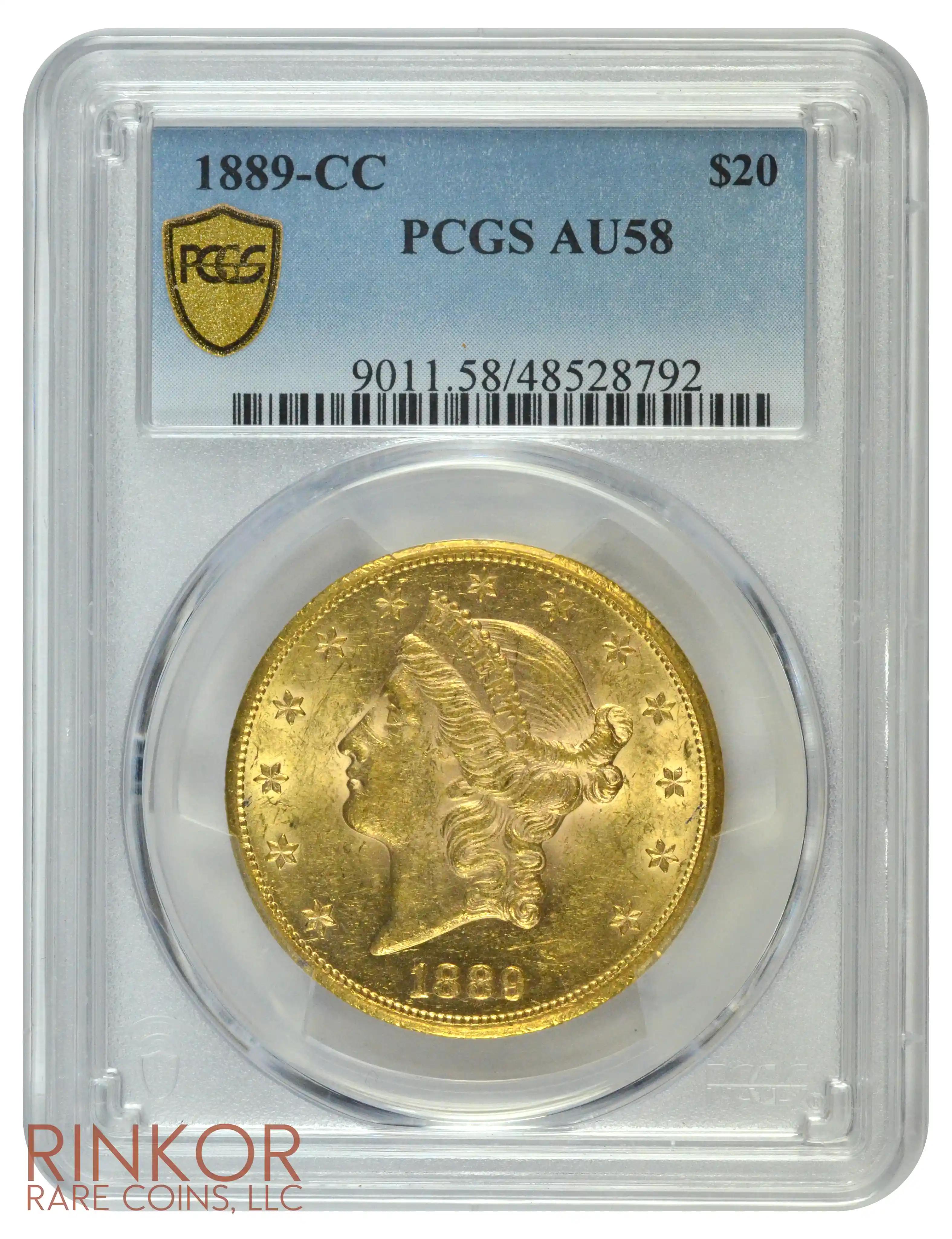 1889-CC Liberty Head $20 PCGS AU-58