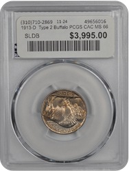 1913-D  Type 2 Buffalo PCGS CAC MS 66