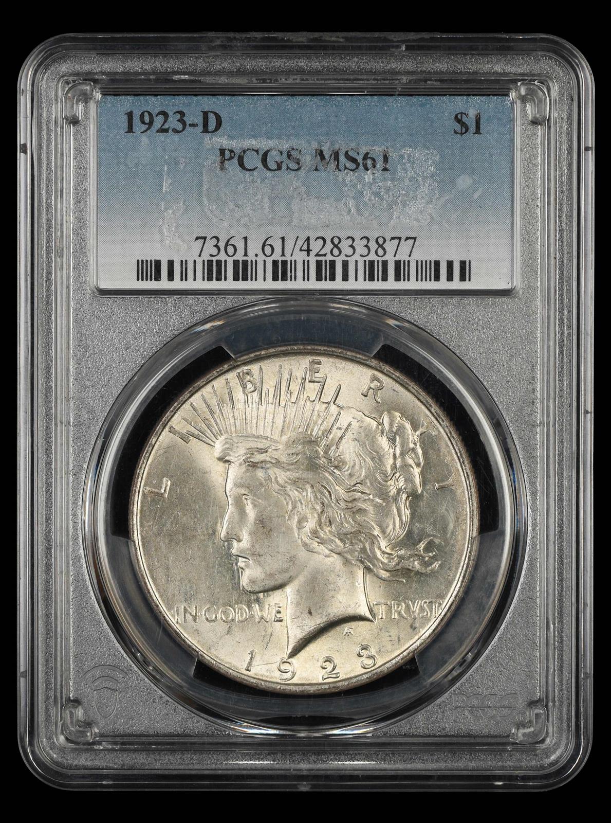 1923-D $1 PCGS MS 61