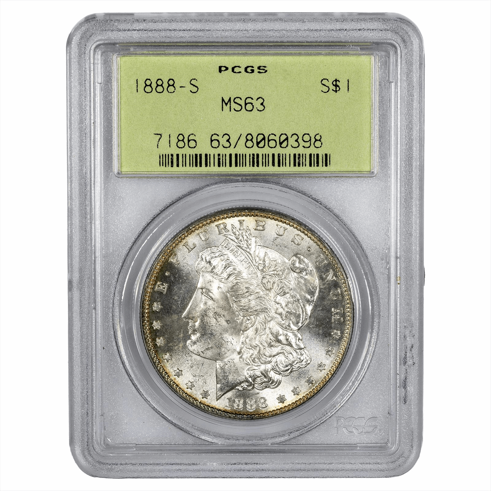 1888-S Morgan Silver Dollar $1 PCGS MS 63