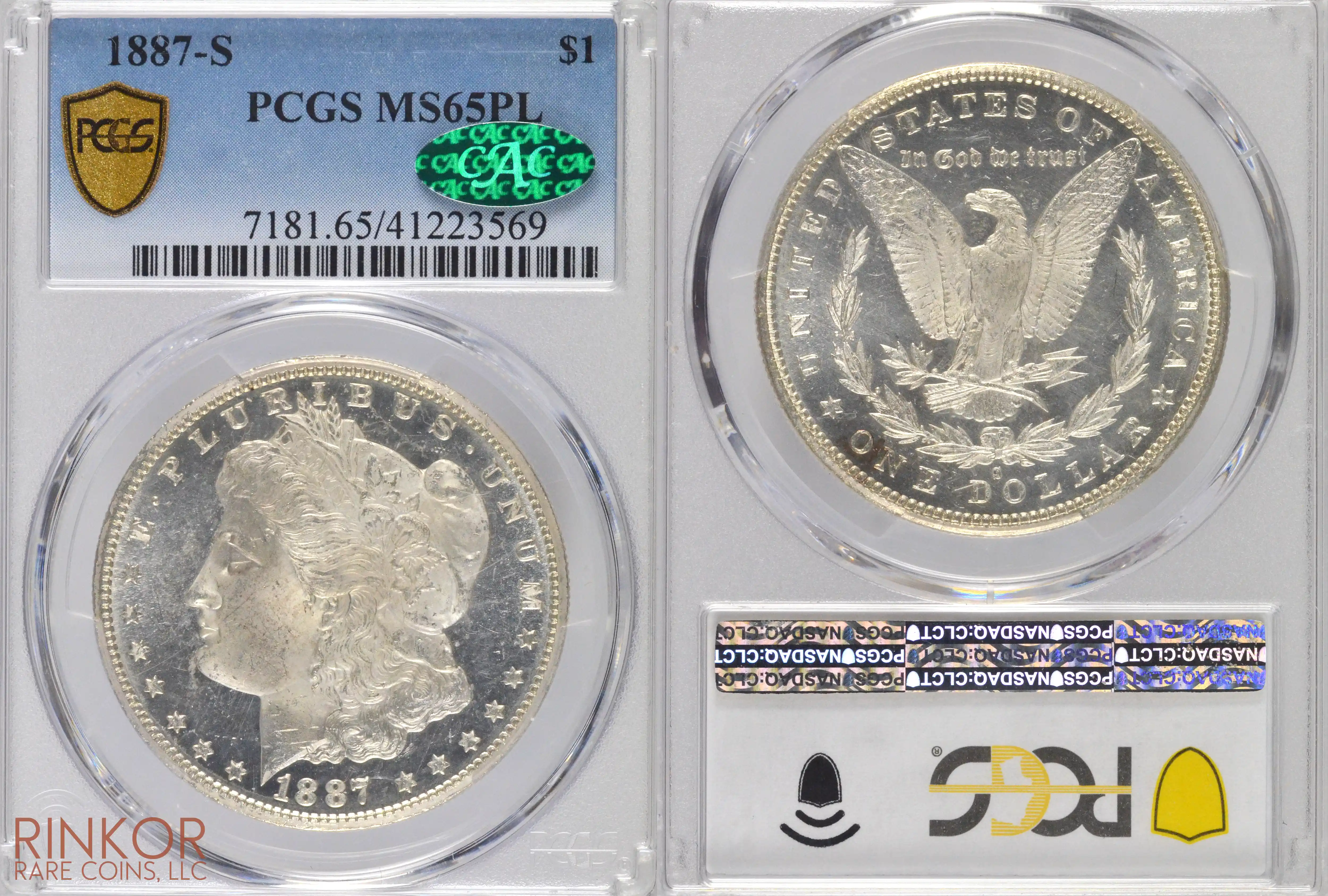 1887-S $1 PCGS MS 65 PL CAC