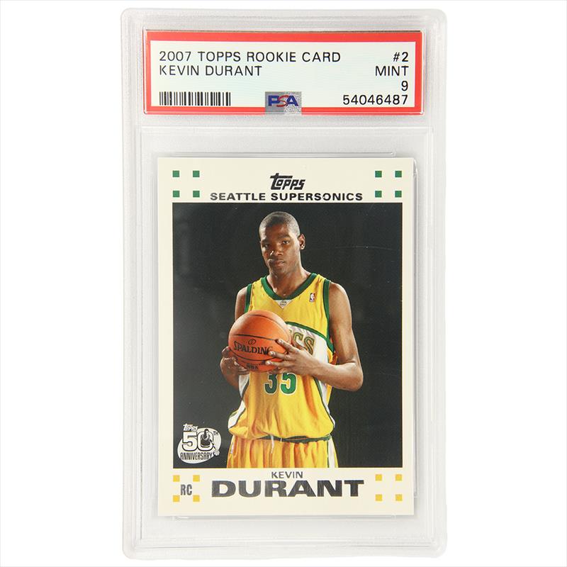 2007 Topps ROOKIE Card KEVIN DURANT #2 - PSA MINT 9