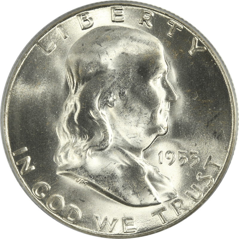1953-S 50c Franklin Half Dollar - PCGS MS66 - Nice White Coin