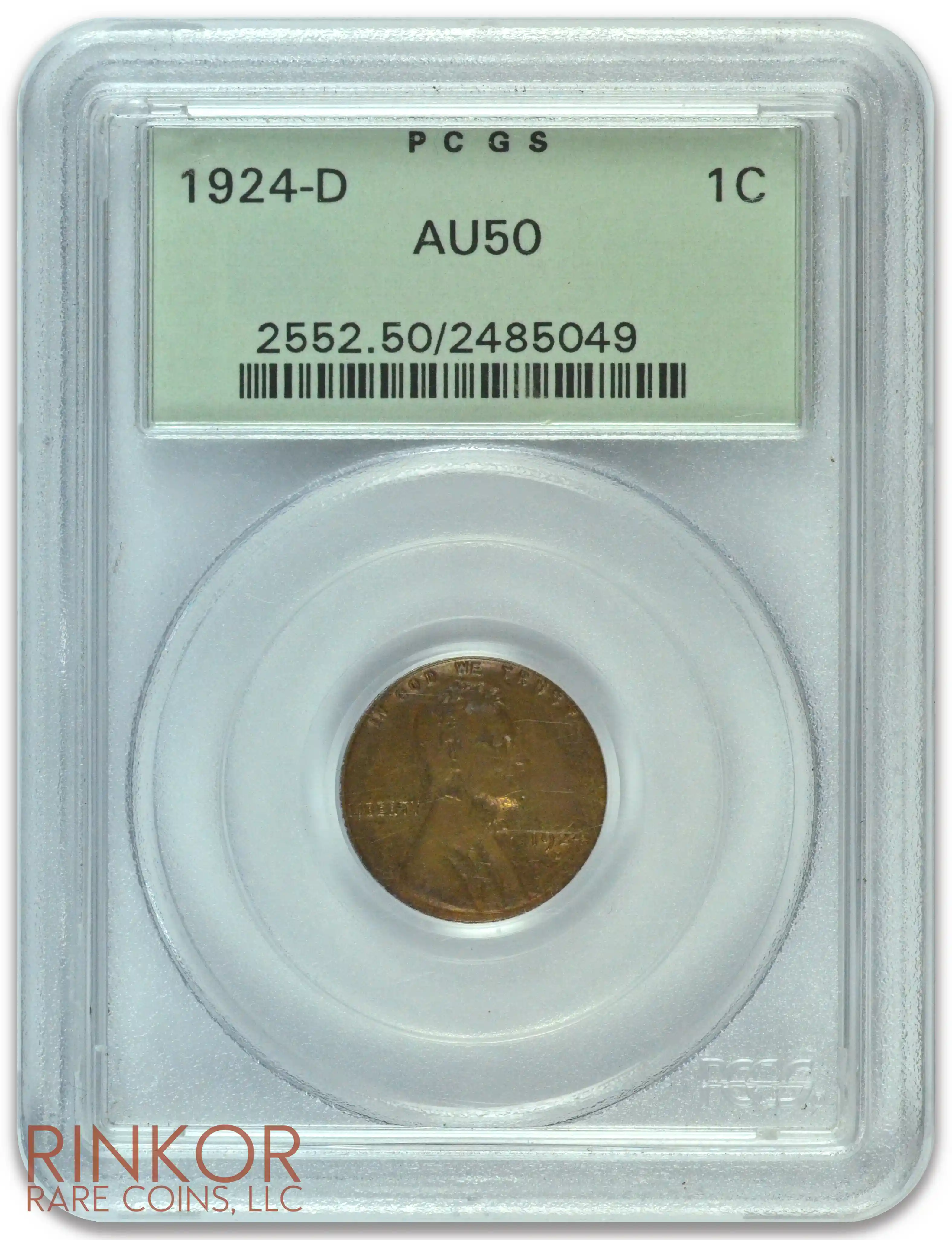 1924-D 1C PCGS AU-50