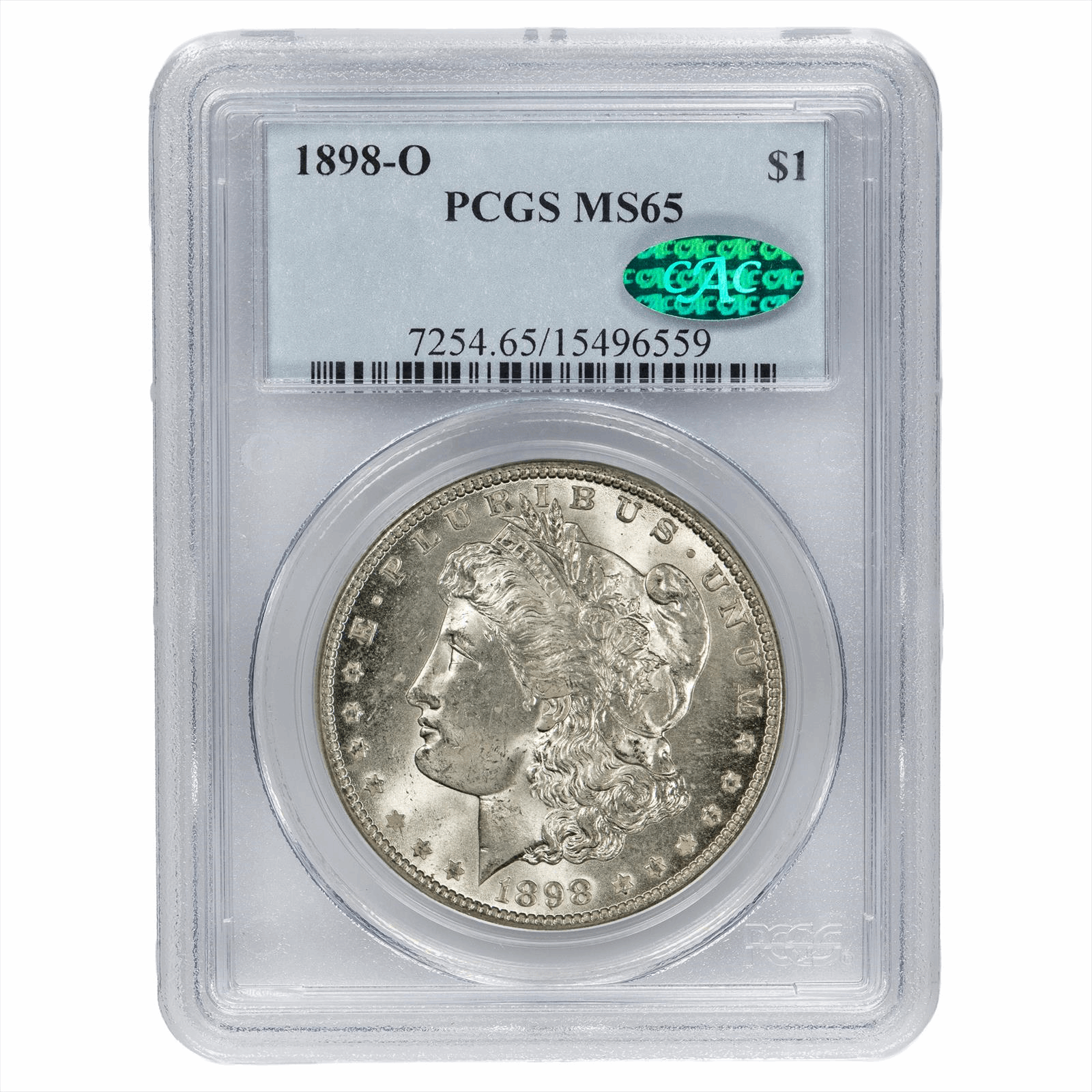 1898-O Morgan Silver Dollar $1 PCGS MS 65  CAC