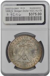 1898 S  Morgan Dollar NGC AU-58