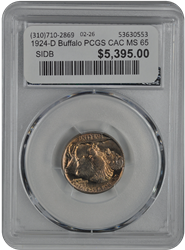 1924-D Buffalo PCGS CAC MS 65 
