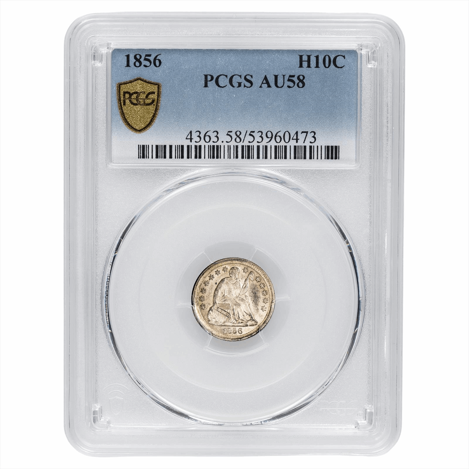 1856 Seated Liberty Half Dime H10C PCGS AU 58