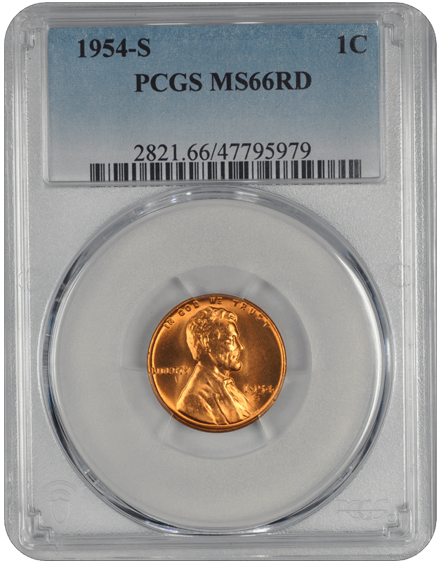 1954-S Lincoln PCGS RD 66