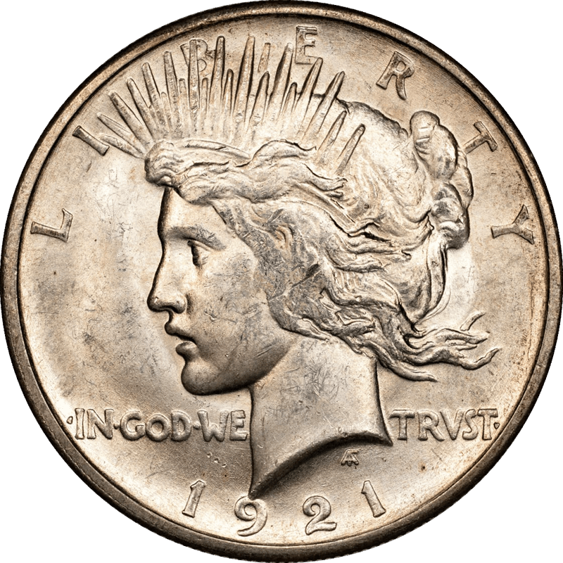 1921 Peace $1 High Relief CACG MS 64