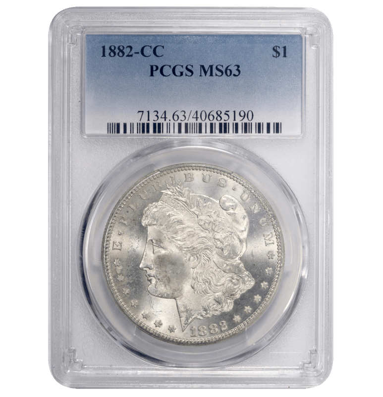 1882-CC Morgan Silver Dollar $1 PCGS MS 63 Nice and White