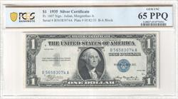 Fr. 1607 1935 $1 Silver Certificate PCGS Gem UNC 65 PPQ 