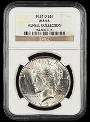 1934 D $1 NGC Henkel Collection MS63