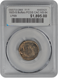 1923-S Buffalo PCGS CAC MS 64