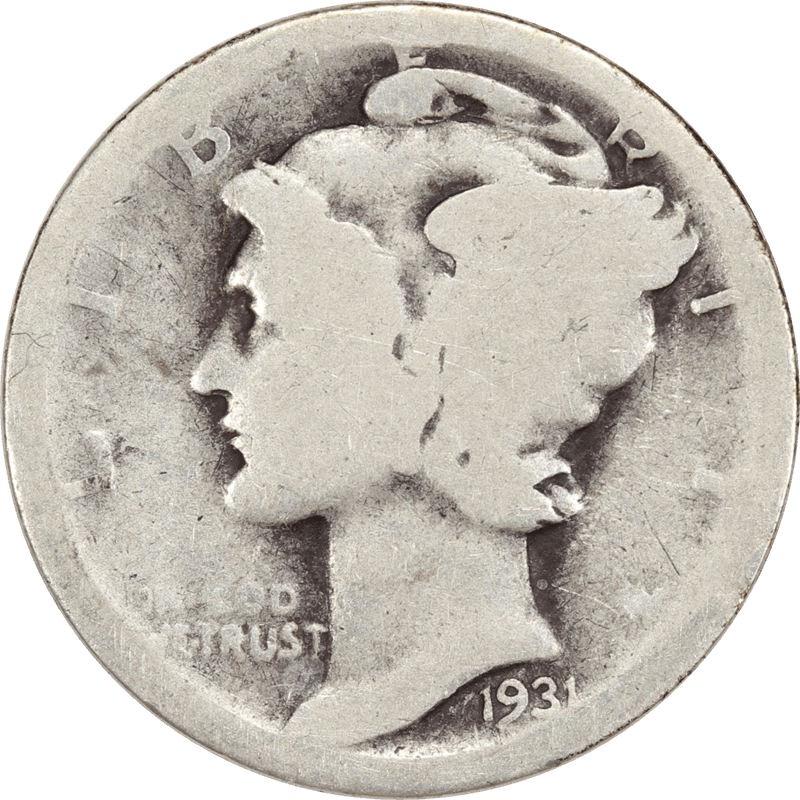 1931-S Mercury Dime 10c About Uncirculated - Nice Original Coin 