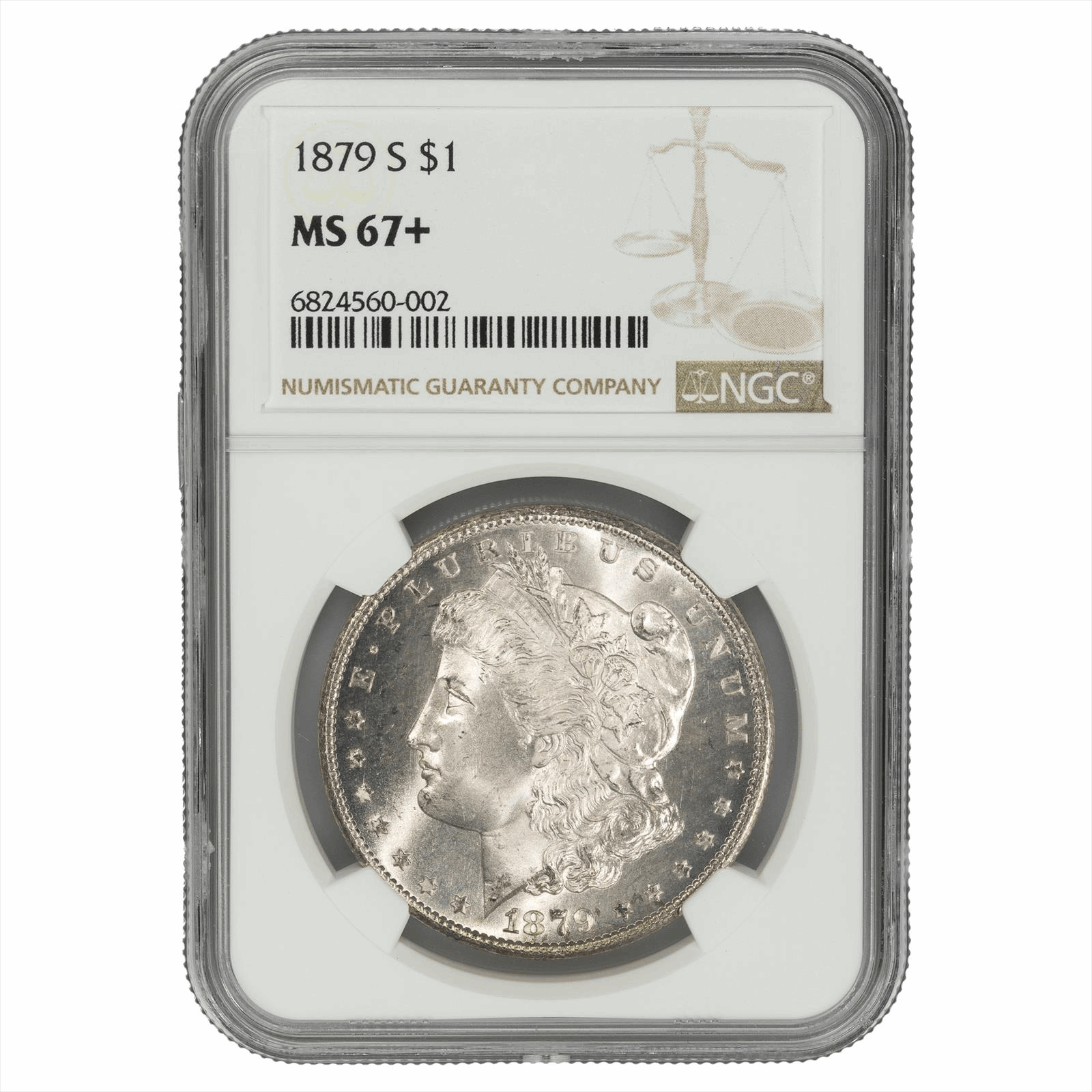 1879-S Moran Silver Dollar $1 NGC MS 67+