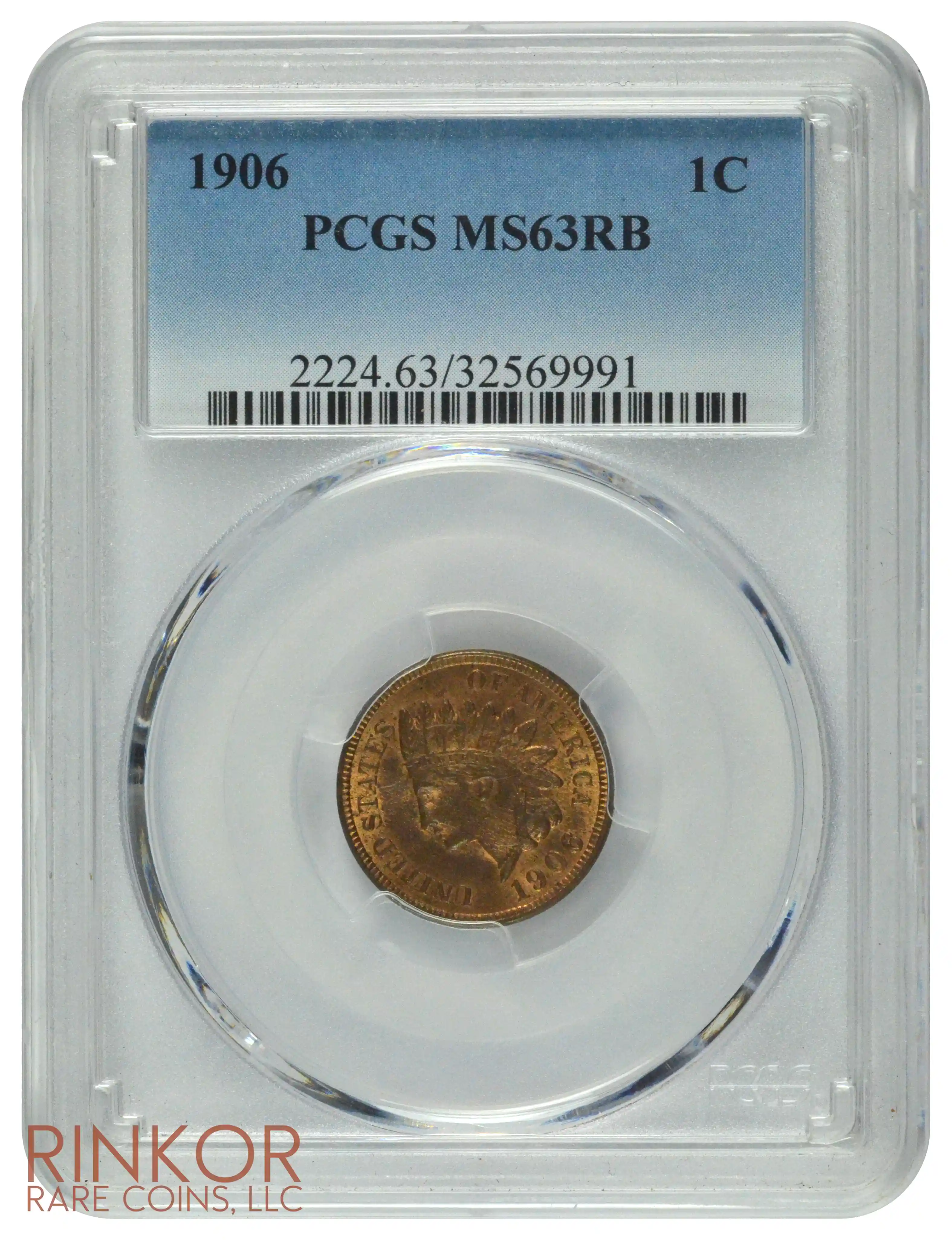 1906 1C PCGS MS 63 RB