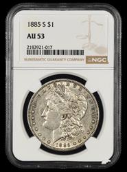 1885 S $1 NGC AU-53