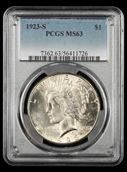 1923-S $1 PCGS MS 63