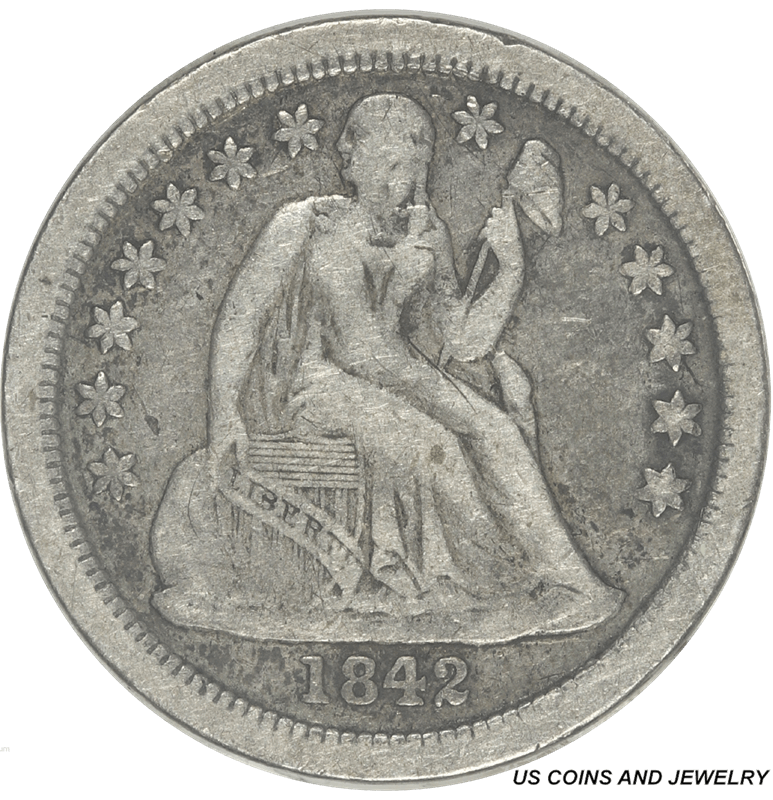 1842-O Seated Liberty Dime Very Fine VF