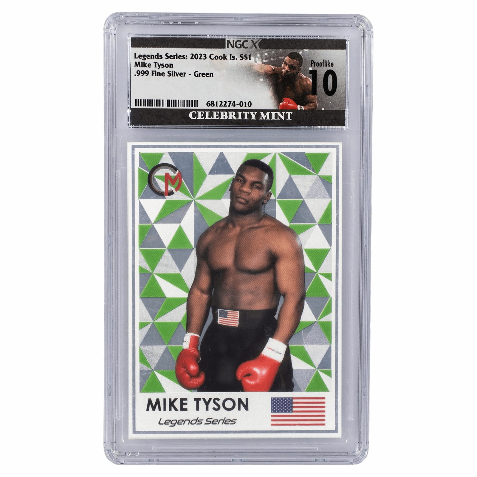 Mike Tyson 2023 3g Pure Silver Green Colorway Trading Coin Mike Tyson Launch Special 