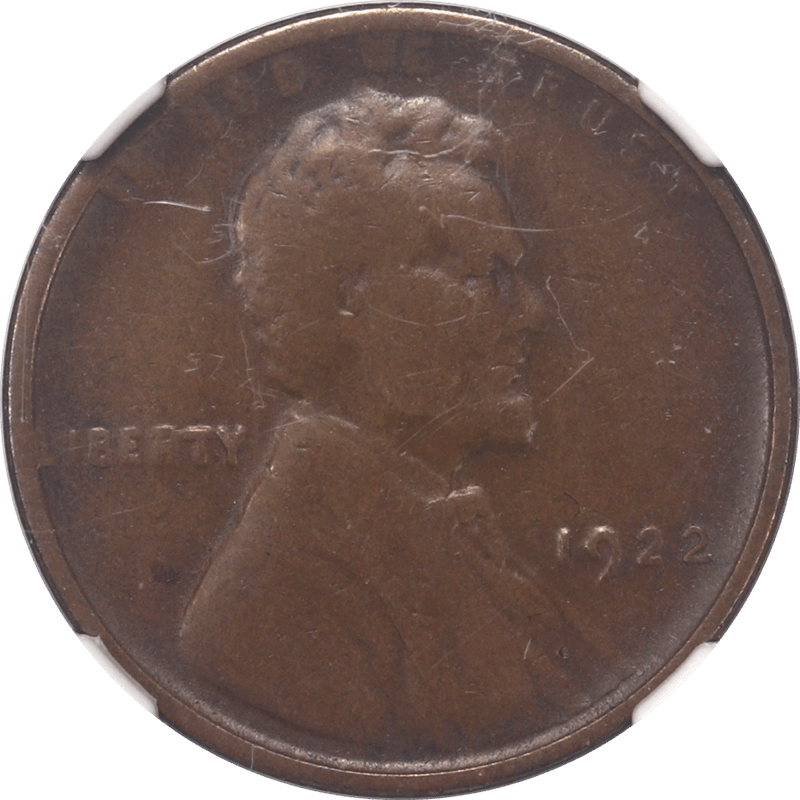 1922 No D Lincoln Cent NGC VF 30 CAC Strong Reverse 