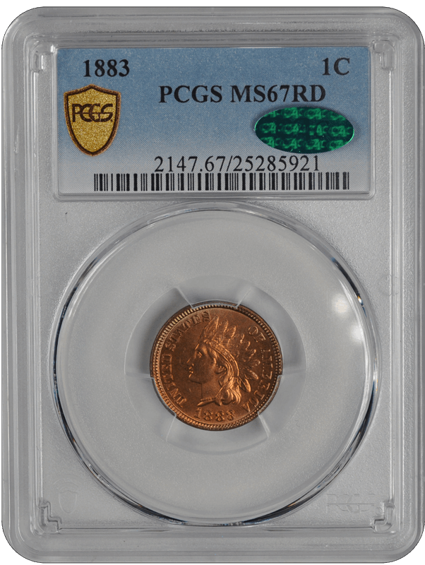 1883 Indian Head PCGS CAC RD 67