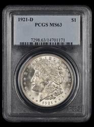 1921 D $1 PCGS MS63 MS63
