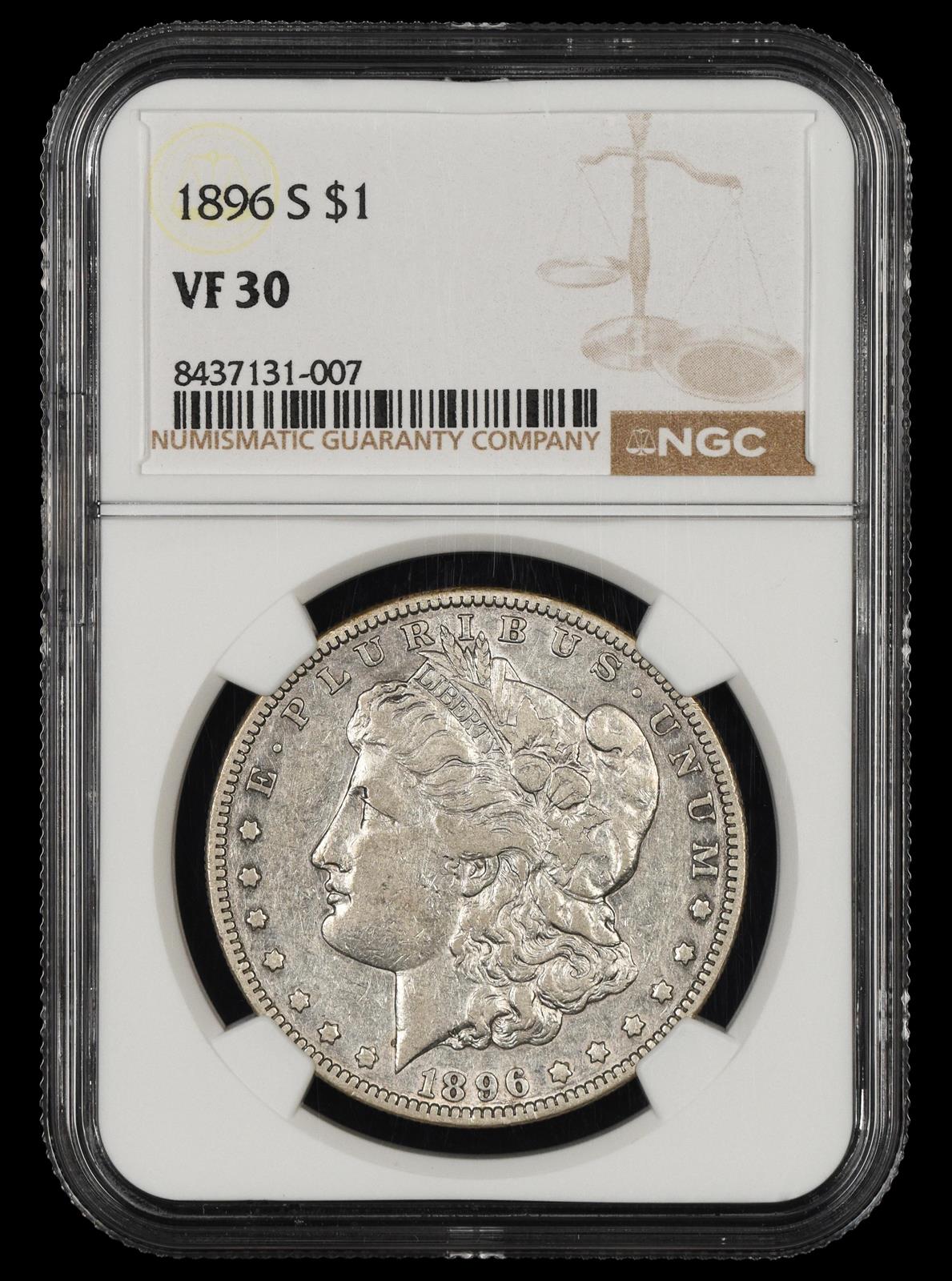1896 S $1 NGC VF30
