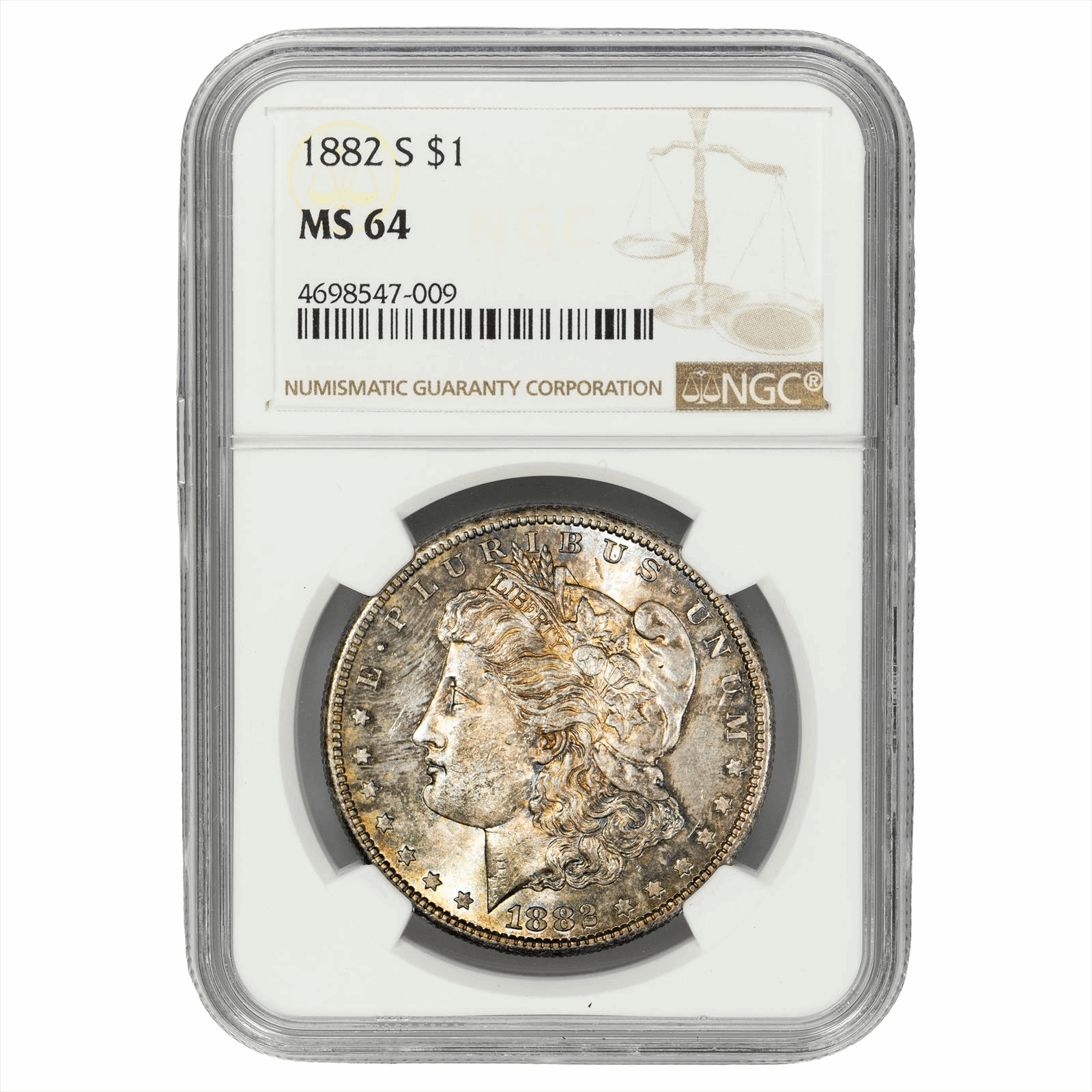 1882-S Morgan Silver Dollar $1 NGC MS 64