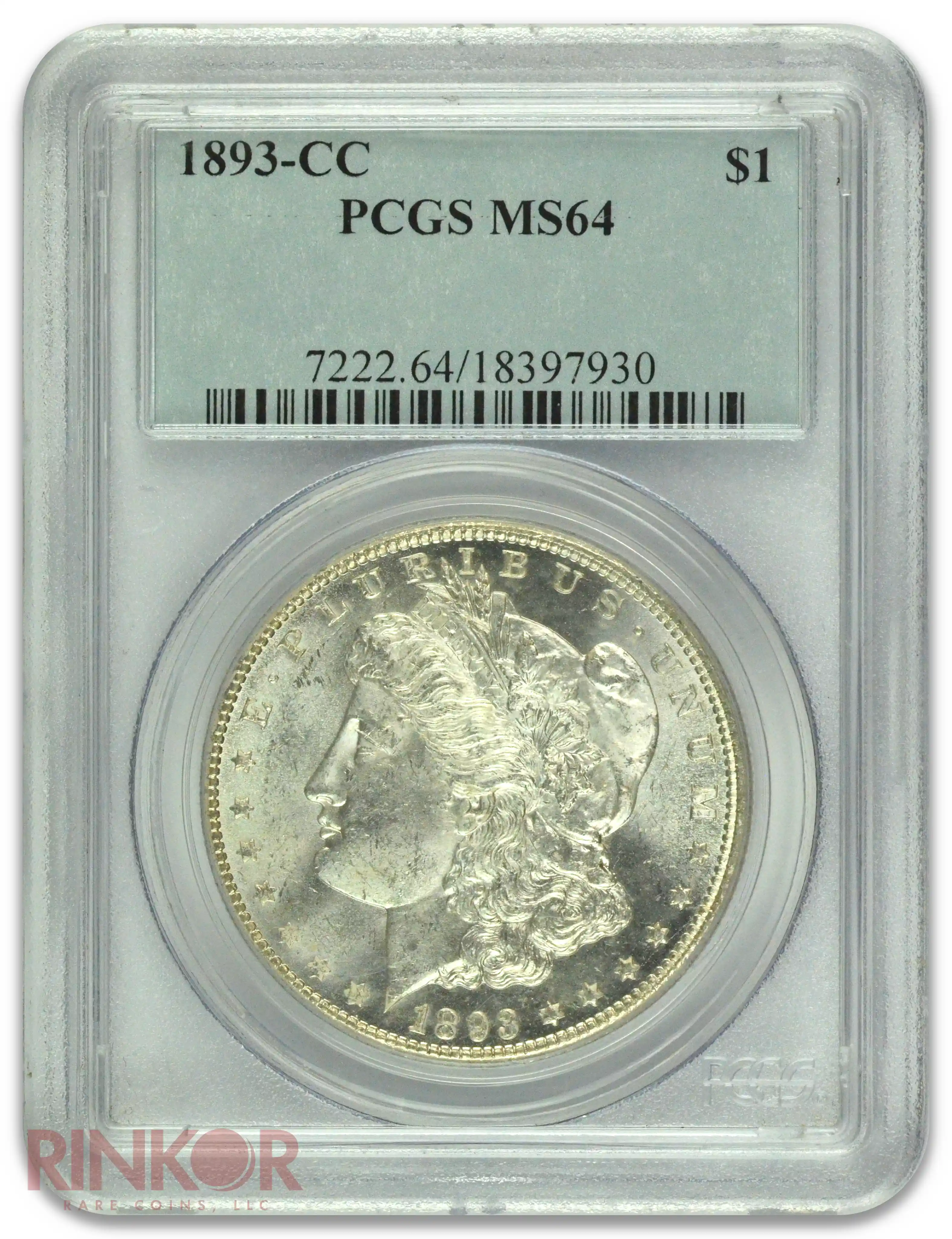1893-CC $1 Morgan Dollar PCGS MS 64