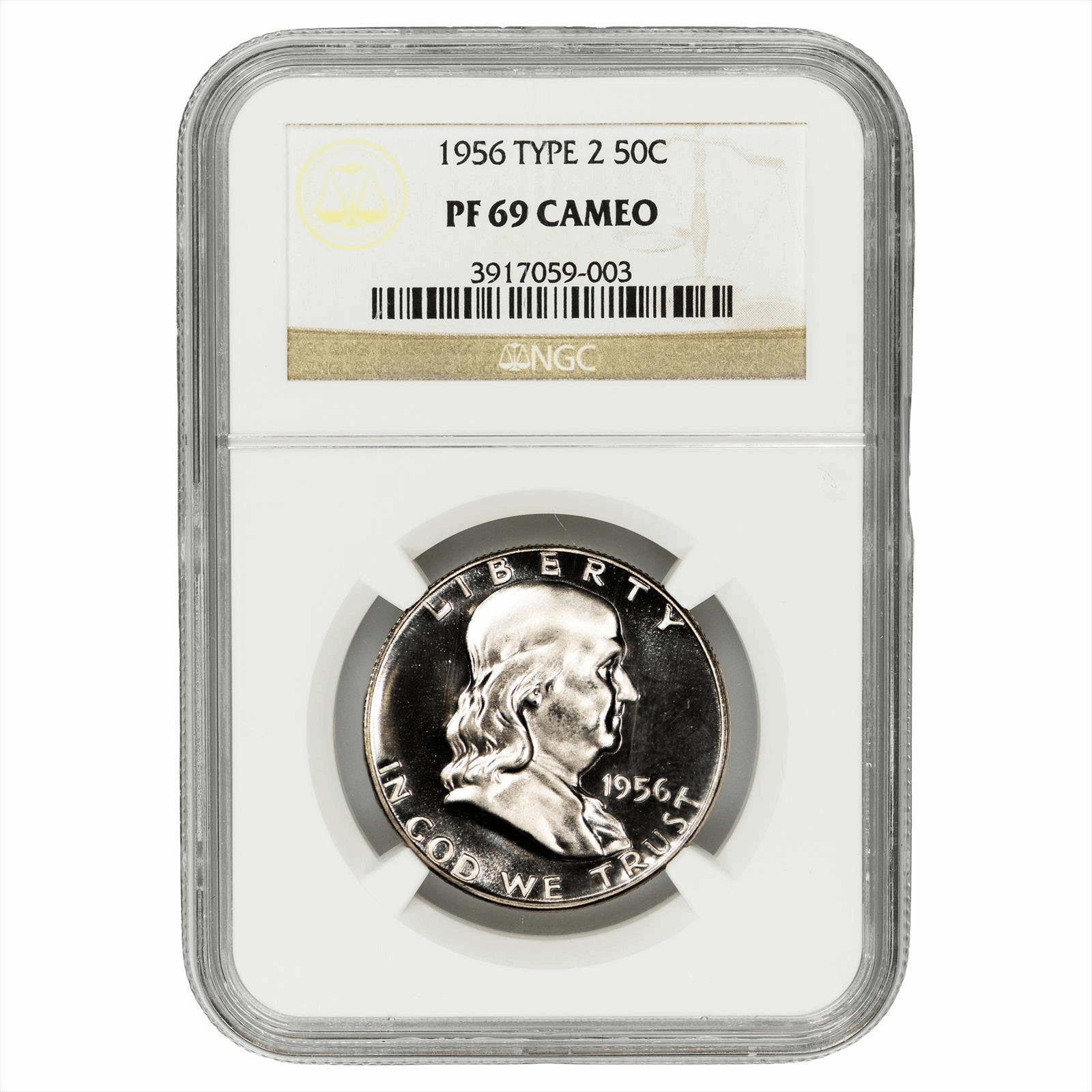 1956 Type 2 Franklin Half Dollar 50C NGC PF 69 CAM