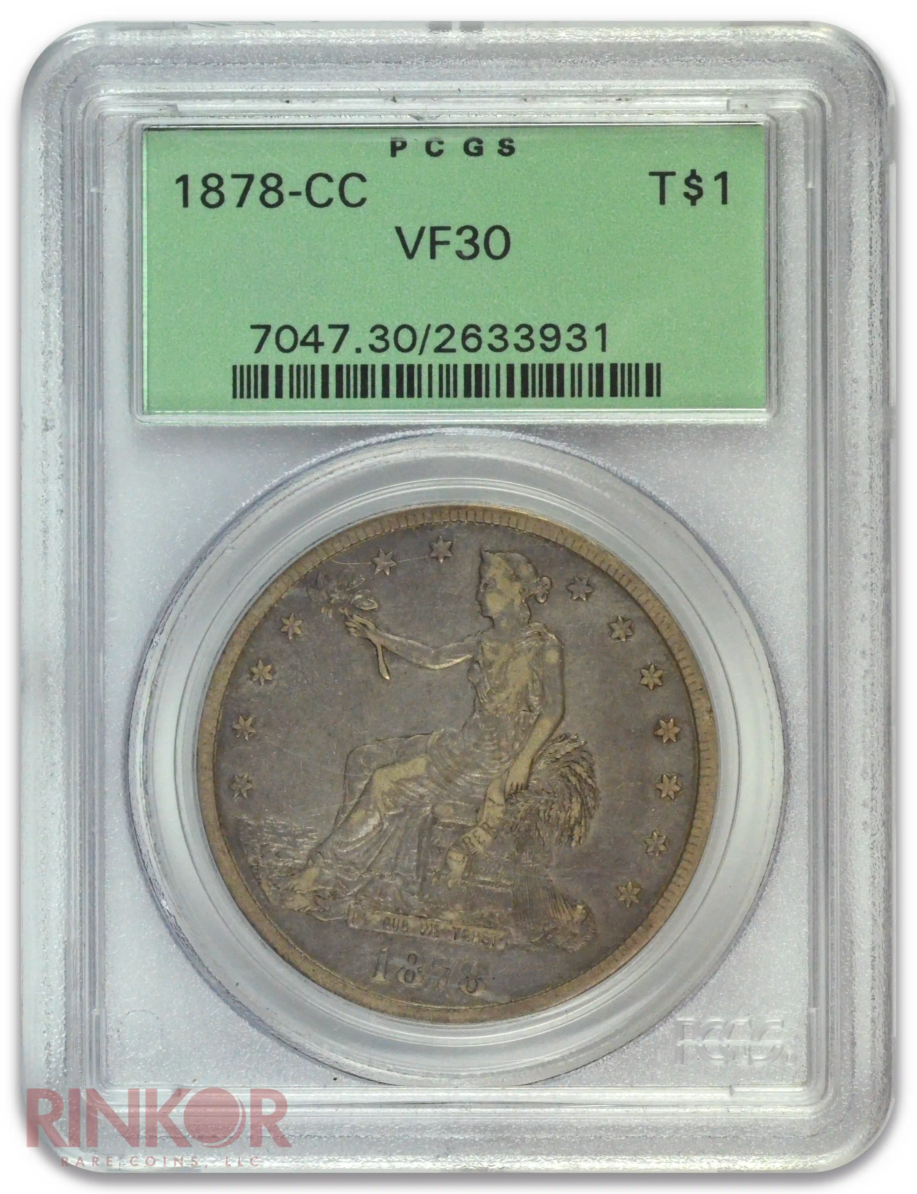 1878-CC $1 Trade Dollar PCGS VF-30