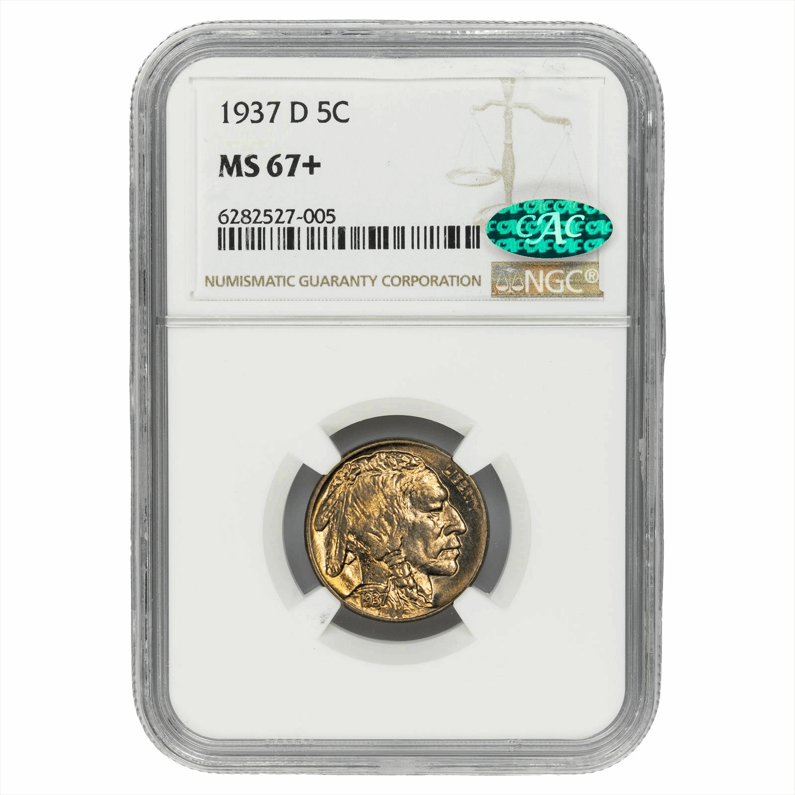 1937-D Buffalo Nickel 5C NGC MS 67+ CAC