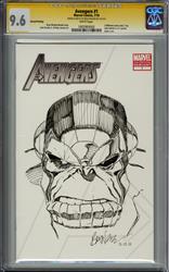 Avengers #1 CGC Signature Series 9.6 (Marvel, 2010) Signed and Sketch by Brad Walker 