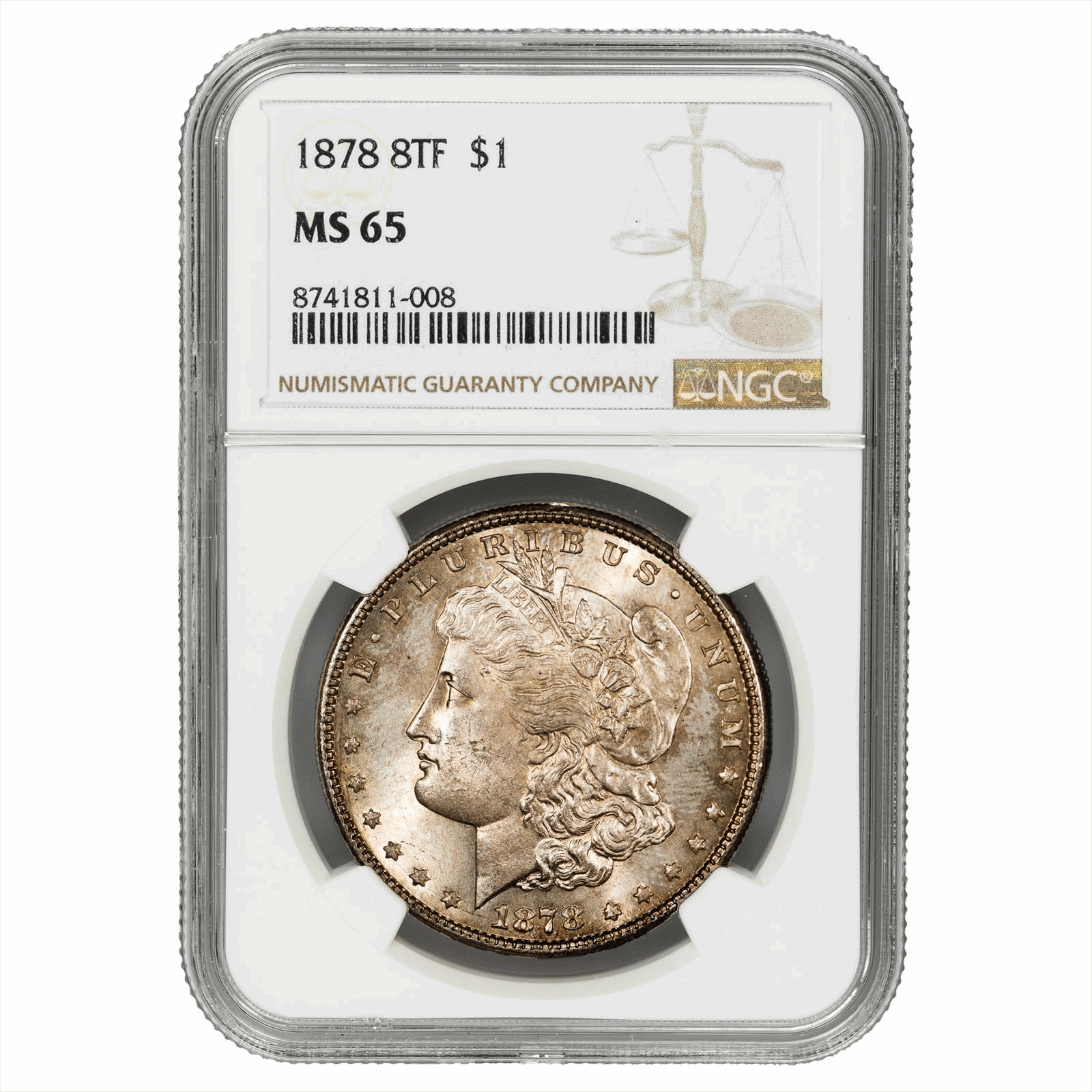 1878 8TF Morgan Dollar $1 NGC MS 65 