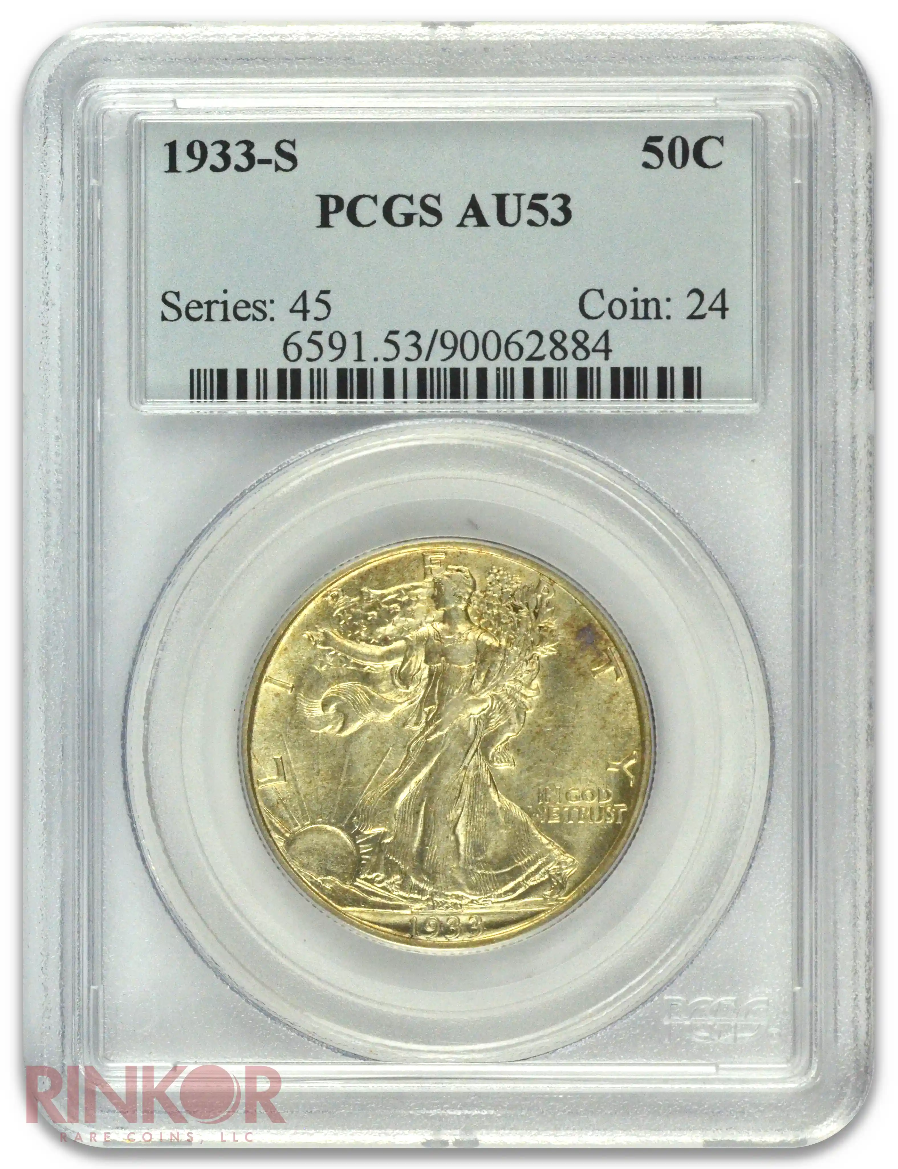 1933-S Walking Liberty Half Dollar PCGS AU-53