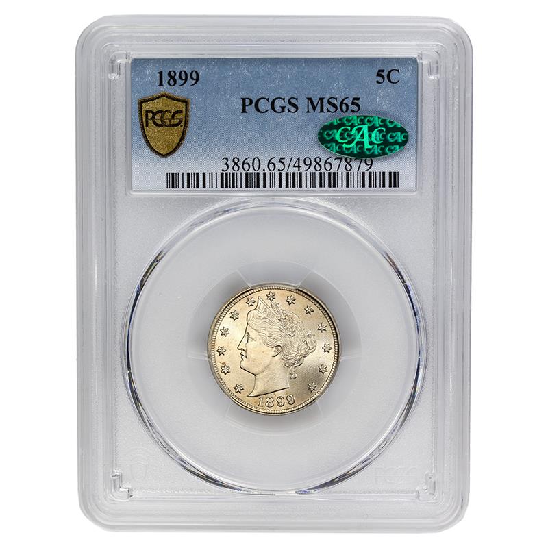 1899 Liberty or V-Nickel 5c, PCGS  MS65 CAC Certified