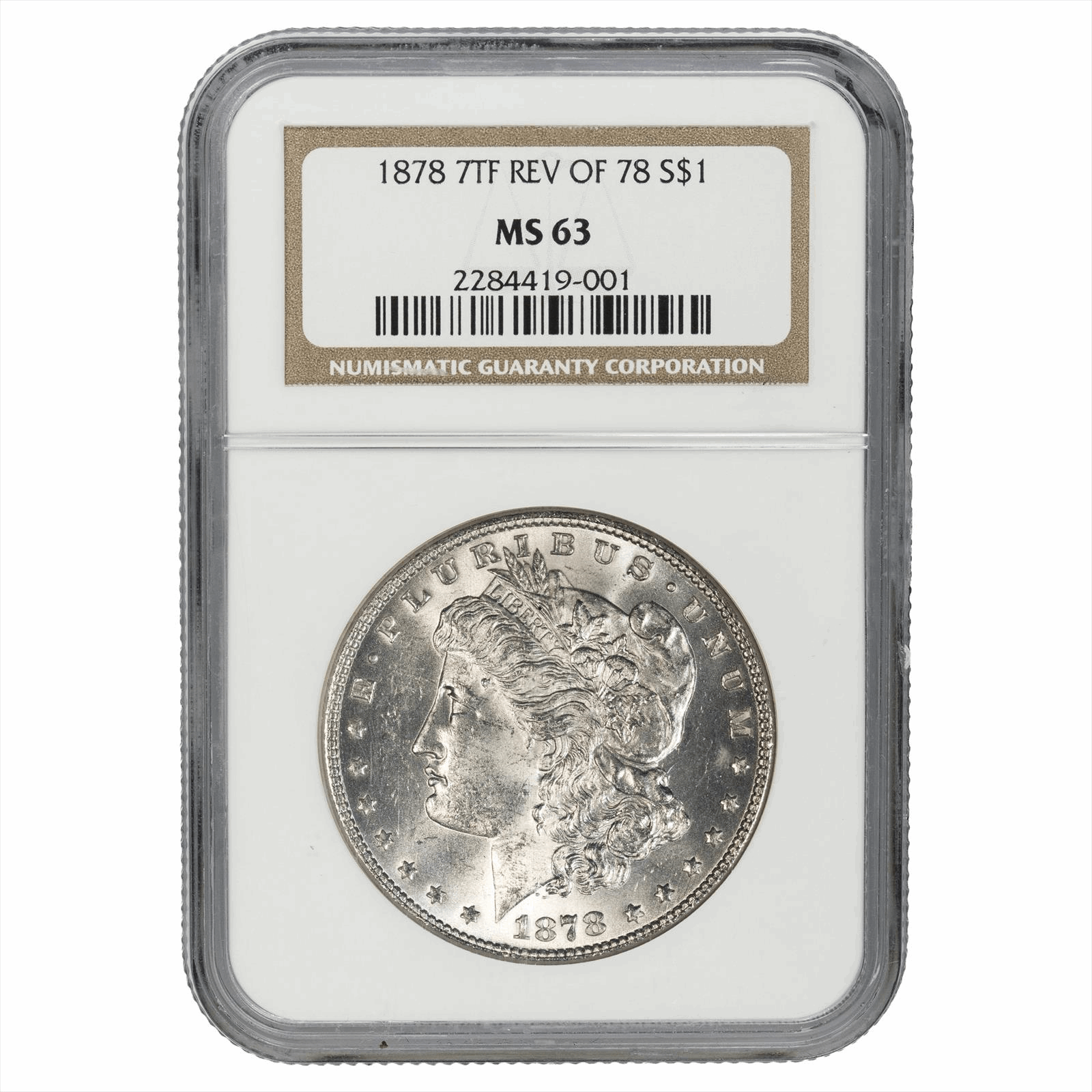 1878 7Tf Rev Of 78 Morgan Silver Dollar $1 NGC MS 63
