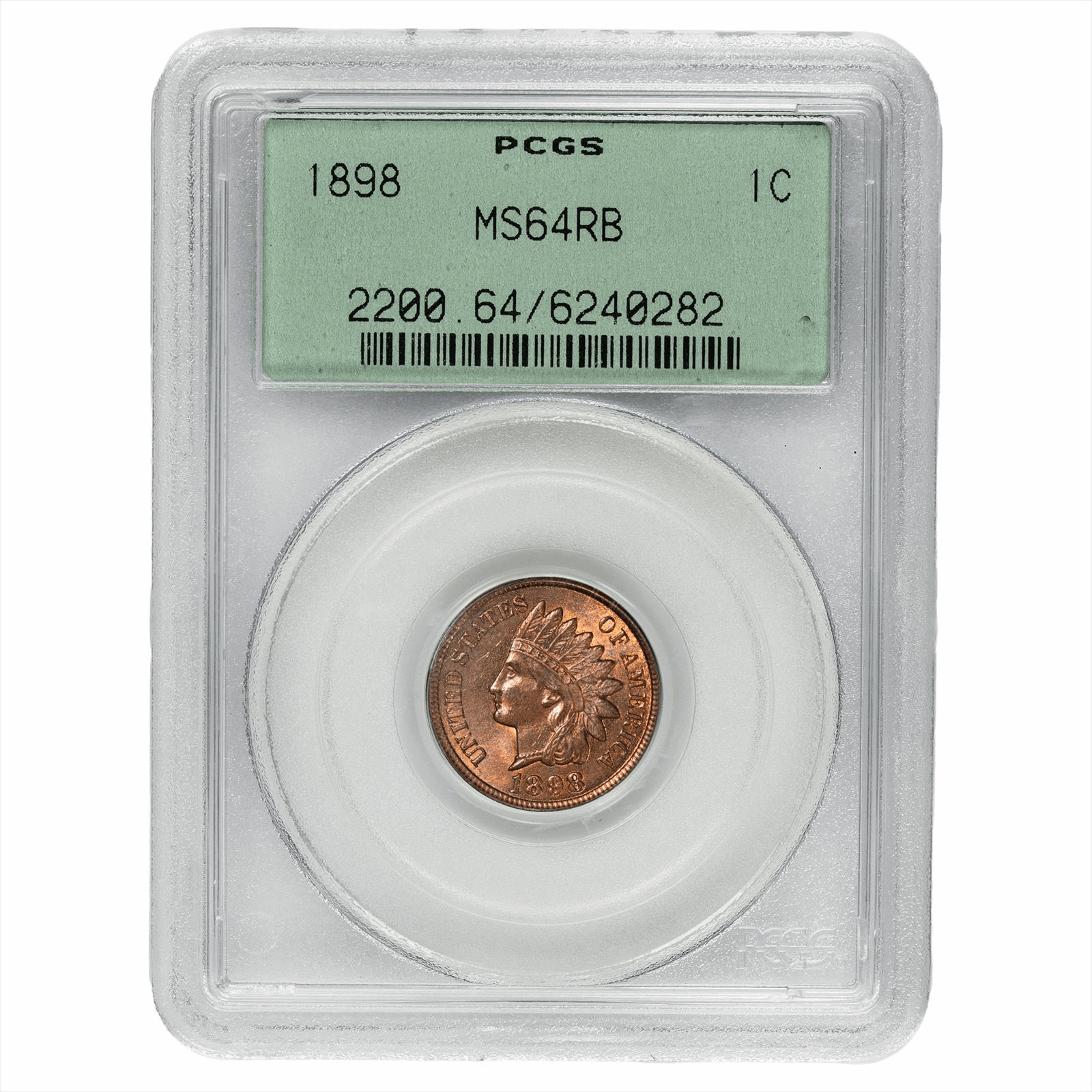 1898 Indian Head Cent 1C PCGS MS 64 RB